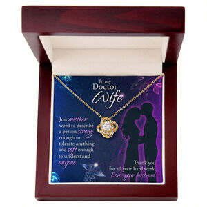 Just Another Word Infinity Knot CZ Necklace Gold Tone Luxury Box